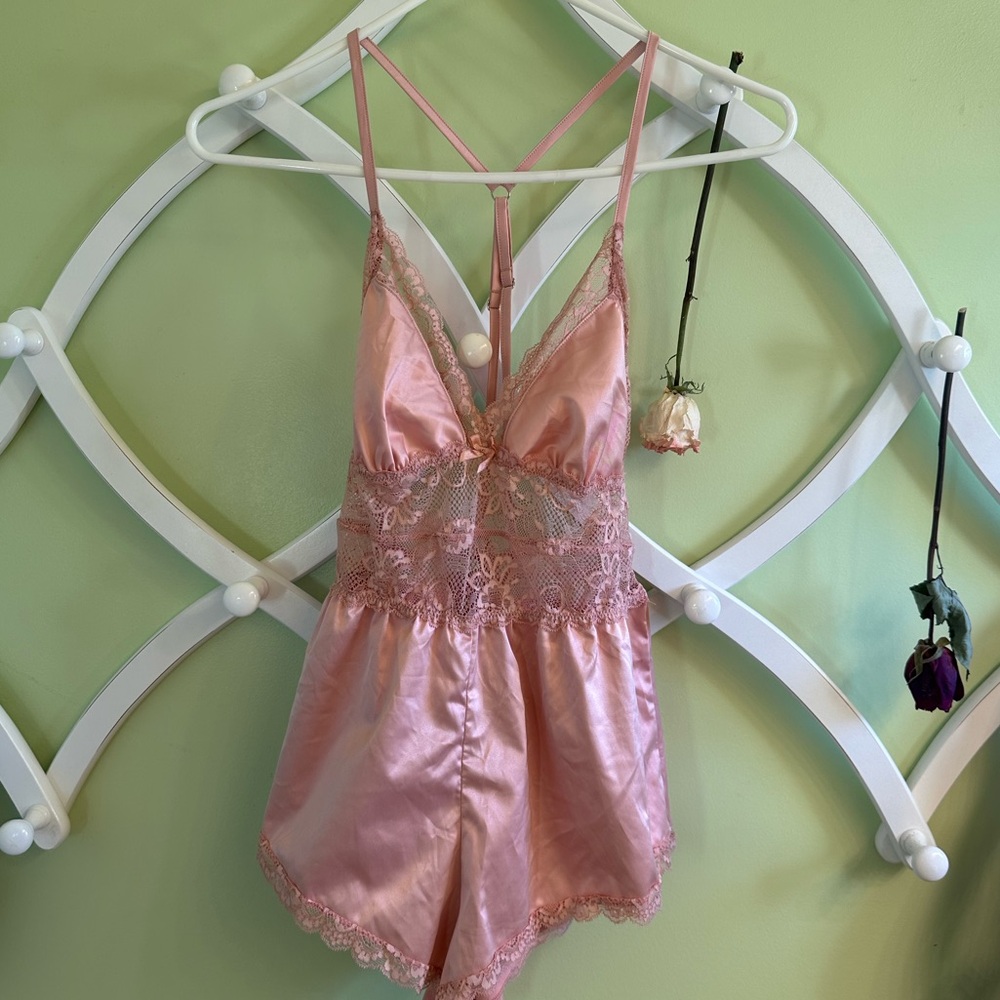 Forever 21 Pink Dainty Lace Teddy Sleepwear/ Lingerie